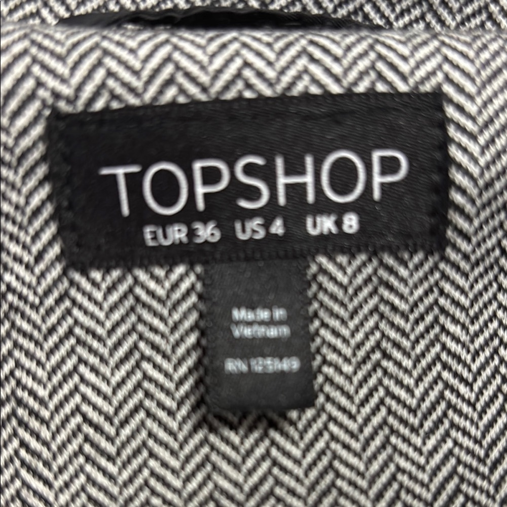Top Shop Black and White Dress with Chevron Pattern - Picture 2 of 8